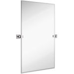 Hamilton Hills Pivot Wall Mirror with Brushed Chrome Brackets - Frameless Bathroom Mirror - Adjustable and Tilting Vanity Mirror - Modern Farmhouse Wall-Mounted Mirrors