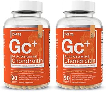 Glucosamine Chondroitin MSM Boswellia Serrata Hyaluronic Acid Supplement - Essential Elements | Joint Support Antioxidant Supplement for Flexibility - 180 Capsules (2-Pack)