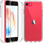 for iPhone SE 2022 Case, iPhone SE 2020 Case, Full Body Shockproof SE Case Built-in Screen Protector Anti-Scratch Drop Protection Slim Protective Bumper Cover for iPhone SE 2022/3rd/2020/8/7/6/6S