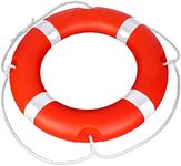 23" Boat Throw Rings , Life Ring with Fluorescent Reflective Strip, White Grab Lines-Orange (1pack)