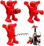 Bottle Opener Funny for Men, Pack of 3 Beer Bottle Opener, Wine False Opener and Wine Bottle Stopper, Man Bottle Opener, Beer Opener for Kitchen, Restaurant, Bar, Party