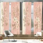 Ambesonne Pink Window Curtains Pack of 2, Leafy Floral Illustration Modern Boho Concept Rose Tones Grunge Art Minimalist, Lightweight Set & Rod Pocket, 4 Panels of - 28" x 84", Blush Dark Mustard