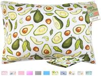 ZPECC Toddler Pillow with Pillowcase - 13x18 Organic Cotton Hypoallergenic Small Kids Travel Pillow for Sleeping Crib Daycare Nursery Stroller (Intended for Age 2 and up) Avocado