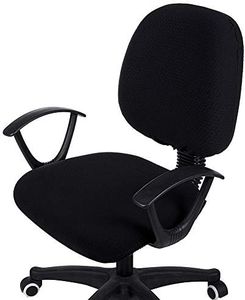 Smiry Stretch Jacquard Office Computer Chair Covers, Removable Washable Universal Desk Rotating Chair Slipcovers Protector, Seat + Backrest Cover, Black