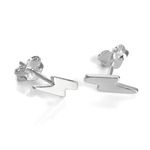 Sterling Silver Lightning Bolt Stud Earrings