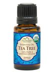 US Organic 100% Pure Tea Tree Essential Oil, Steam Distilled, USDA Certified Organic, Sourced from South Africa, Undiluted, Non-GMO (15 ml)