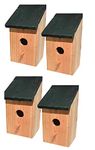 Ram© 4 X WOODEN Wood Bird Feeders Nesting Box Nest Bird House Small Birds Blue Tit Robin Sparrow Bird House Feeder