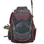 WOLT Professional Equestrian Backpack with Helmet Holder for Horse Riding Boots Bag Multiple Compartments Carry All Accessories One Size Black Red