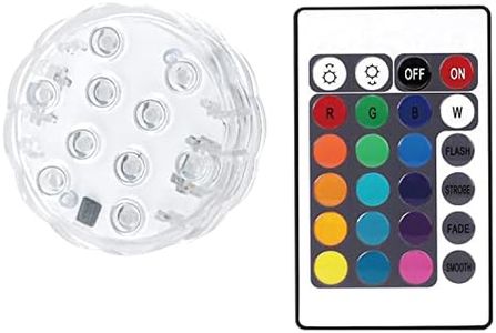 Mighty Power Waterproof Remote Controlled Puck Light with 10 Colorful LEDs