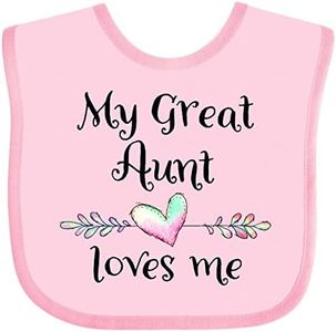 inktastic My Great Aunt Loves Me- Heart Baby Bib Pink 37612