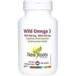 New Roots Herbal - Wild Omega 3 EPA 660mg - DHA 330mg - 60 Softgels - Fish Oil Omega 3 Supplement - Omega 3 Fatty Acid Supplements for Men & Women - Brain Function - Cardiovascular Health - Omega 3 Pills