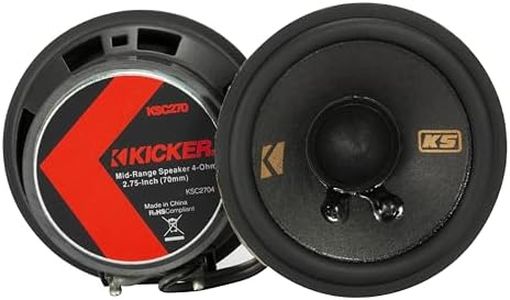 KICKER 51KSC2704 Middler Speaker System | Full-Range Design | One (1) Pair | 2.75" (70mm) UV-Treated Midrange/Tweeter | Tough Rubber Surround | 50 Watts RMS | 100 Watts Peak