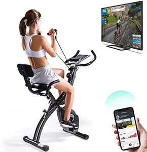 VRAi Fitness Vélo d'appartement pliable SXB-350 Bluetooth,Kinomap,Compatible avec application smartphone,Cours de streaming vidéo en direct,Cyclisme d'intérieur,Résistance magnétique