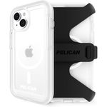 Pelican Voyager - iPhone 15 Plus Case 6.7" [Compatible with MagSafe] [Anti-Yellow] Magnetic Charging Phone Case with Belt Clip Holster Kickstand [18ft Military Grade Drop Protection] - Clear