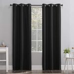 Sun Zero Cyrus Thermal 100% Blackout Grommet Curtain Panel Pair, 40" x 84", Charcoal