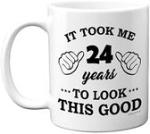 Stuff4 24th Birthday Gifts for Men Women, Christmas Mug for 24 Year Old, It Took Me 24 Years to Look This Good Mug - 11oz Ceramic Dishwasher Safe Mugs - for His or Her Special Day, Made in The UK