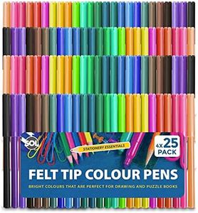 100 Felt Tips Colouring Pens for Adults & Kids | Felt Tip Pens for Children | Drawing Coloured Pens Felt Pens, Colouring Pens for Kids | Coloured Markers Pack | Felt Tip Pens for Adults Colouring Book