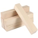 ZOENHOU 6 PCS 12 x 2 x 2 Inches Basswood for Carving, Premium Unfinished Basswood Carving Whittling Blocks, Balsa Wood Blocks for Whittling Carving Block Hobby Set