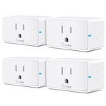 Govee Smart Plug, Bluetooth & WiFi Outlet Works with Alexa Google Assistant, 15A 1800W with 24 Timer Schedule & Group Remote Controller, No Hub Required, ETL & FCC Certified, 2.4G WiFi Only (4 Pack)