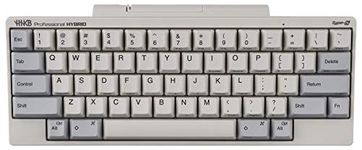 HHKB HYBRID Type-S Keyboard White PD-KB800WS, Mechanical 60% Compact Keyboard, Portable, Silent Key Switches, Bluetooth and USB-C, Printed Keycap