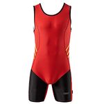 Lycot Wrestling Costume (Singlet) for Men's & Women's (3XL, Red)