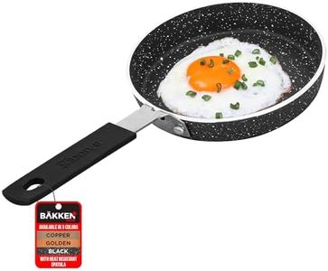 BAKKENMASTER Bakken-Swiss 2-Piece Mini Nonstick Egg Pan & Omelet Pan – Egg Pan [5.5''] with Marble Coating Non-Stick, Skillet, Eco-Friendly –for Eggs Pancakes, for All Stoves - Non Toxic