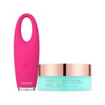 FOREO Eye revive IRIS 2 Bundle - IRIS 2 Eye Massager + FOREO IRIS Hydrating Hydrogel Eye Mask, 60 pcs Dark Eye Circle Remover & Eye Bags Remover - Eye Puffiness Reducer - Fuchsia