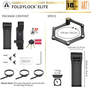 FoldyLock Elite Folding Bike Lock – Gold Rated, Heavy Duty 110cm with Keys & Case Mount