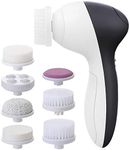 Facial Cleansing Brush | Face Scrubber Exfoliator Wash Cleansing Exfoliating Powered Electric Brushes Spin Cleanser Cleaning Scrub Oily Mixed Normal Dry Skin Including 7 Heads (Onyx)