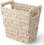 GRANNY SAYS Wicker Trash Can, Waste Basket for Bathroom, Waterproof Bathroom Garbage Can, 19 Liters/5 Gallons Wastebasket with Handle, Decorative Waste Basket for Bedroom, Office, Living Room, 1 Pack