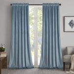 Roslynwood Stone Blue Velvet Curtains Privacy Doorway Dividers Thermal Insulated Window Curtain Panels for Bedroom/Dining Room/Closet, W52 x L90, 2 Panels