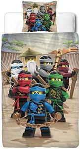 Ninjago Set di biancheria da letto per bambini - Set di biancheria da letto per bambini - Lego BE COOL - 2 pezzi - federa 80 x 80 cm + copripiumino 135 x 200 cm - 100% cotone rinforzato
