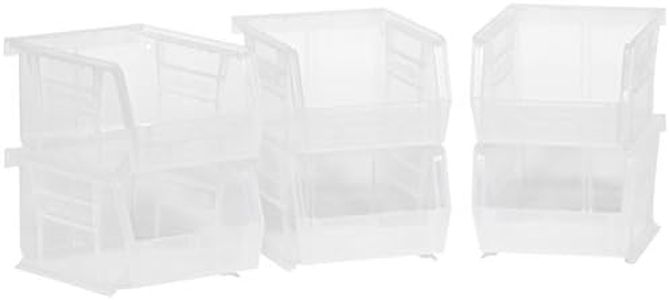 Akro-Mils 08212Sclar 30210 Plastic Storage Stacking AkroBins for Craft and Hardware (6 Pack), Clear