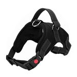 FYY Dog Harness No Pull, Breathable Adjustable Pet Harness Dog Vest Harness, Reflective Oxford Easy Control Dog Harness with Sturdy Handle for Small Medium Large Dogs L-Black