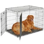 MidWest Homes for Pets 42-Inch Two-Door iCrate Folding Dog Crate with Divider Panel, Leak-Proof Tray & Secure Latches – Metal Wire Kennel for Large Breeds – Portable, Durable & Easy to Assemble