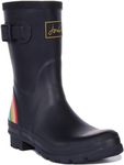 Joules Women's Molly Welly Rain Boot, Navy Rainbow, 5 US