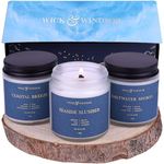 Wick & Windsor | Scented Candle Gift Set | Coastal Collection | 3 Luxury Soy Wax Candles | Wooden Wick | 3×100g | Sea Salt, Lavender & Sandalwood | Gift for Women - Birthday, Summer & Christmas