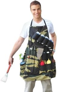 BigMouth Inc The Grill Sergeant BBQ Apron, Cotton Camouflage Gag Cookouts, Adjustable Strap, Pockets and Bottle Opener Included