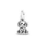 Lkwidi Poodle Puppy Dog Dangle Charm 925 Sterling Silver Pendant,Girl Jewellery Beads Gifts for Women Bracelet Necklace