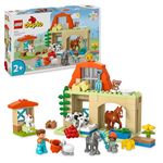 LEGO DUPLO Caring for Animals at the Farm - Montessori Learning Toy for Toddlers - incl. a Farmhouse with Horse, Cow & Chicken Animal Figures - Gift for 2+ Year Old Girls & Boys - 10416