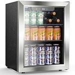 Electactic Wine Cooler 26 Bottle Beverage Refrigerator, Small Mini Wine Cellar Freestanding Wine Refrigerator for Red Wine & Beer Champagne 40-61℉Adjustable Temperature Quiet Mini Fridge(Black)
