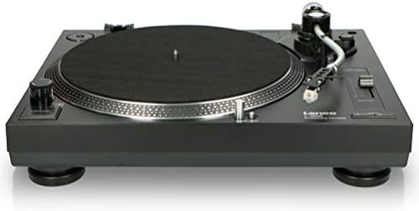Lenco L-3808 Giradischi DJ USB con trasmissione diretta - 33/45 giri / min, Sistema di pickup magnetico, Illuminazione dell'ago e digitalizzazione tramite PC, Nero