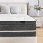 Queen Mattresses 12 Inch Euro Top Queen Mattress with Memory Foam Hybird Individually Wrapped Pocket Spring Mattress in A Box,High Permeability Skin-Friendly Queen Size Mattress