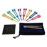 Chakra Tuning Fork Set for Healing, 8 PCS Color Weighted Tuning Forks for with 2 PCS Silicone hammer, Storage Bag(126.22 Hz, 136.1 Hz, 141.27 Hz, 172.06 Hz, 194.18 Hz, 210.42 Hz, 221.23Hz, 272.2Hz)