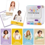 CHEFAN ASL Flash Cards, American Sign Language Flash Cards for Adults, ASL Cards for Kids, Learn Sign Language for Beginners, Non Verbal and Special Education Communication Cards