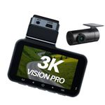 Woodman 3K Vision Pro Car Dash Camera - Front & Back | GPS | 3" Display | 24x7 Parking Monitoring | Split Screen | iOS & Android App | Loop Recording