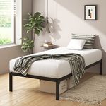 Zinus Twin Bed Frame - Mia 15 inch Metal Bed Frame with Wood Slat Support, No Box Spring Needed, Easy Assembly - Minimalist Platform Bed Frame with Underbed Storage Space, Twin Size