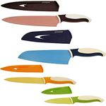 Starfrit Set of 4 Knives with Integrated Sharpener on Sheath, Multicolored