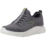 Skechers Men's Gowalk Flex-Athletic Slip-on Casual Walking Shoes with Air Cooled Foam Sneakers, Grey/Lime 2, 11