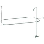 EZ-FLO 11123 Portable Add-On Shower Unit with Bathcock, Chrome, "27"" x 61.25"" x 42"""